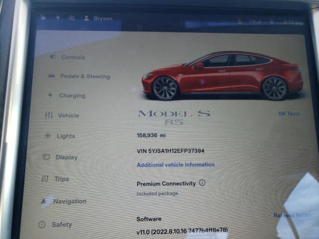 5YJSA1H12EFP37394 - 2014 TESLA MODEL S Կարմիր լուսանկար 9
