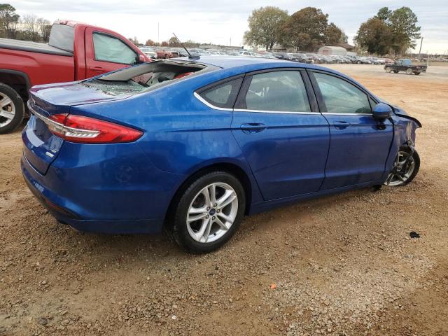 3FA6P0HDXJR202512 - 2018 FORD FUSION SE BLUE photo 3