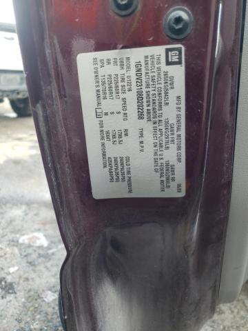 1GNDV23108D202268 - 2008 CHEVROLET UPLANDER LS 勃艮第红 照片 12