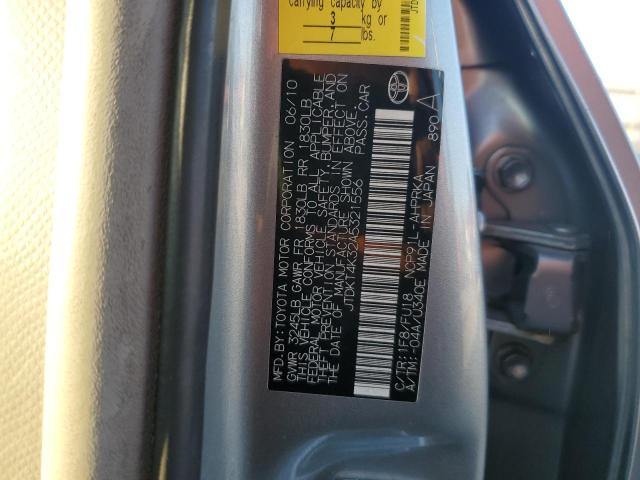 JTDKT4K32A5321556 - 2010 TOYOTA YARIS SILVER photo 12