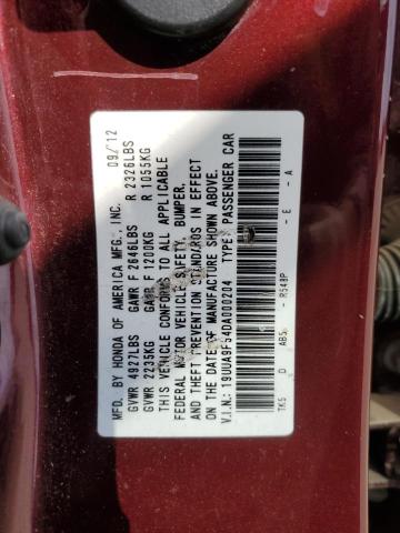 19UUA9F54DA000204 - 2013 ACURA TL TECH PURPLE photo 12