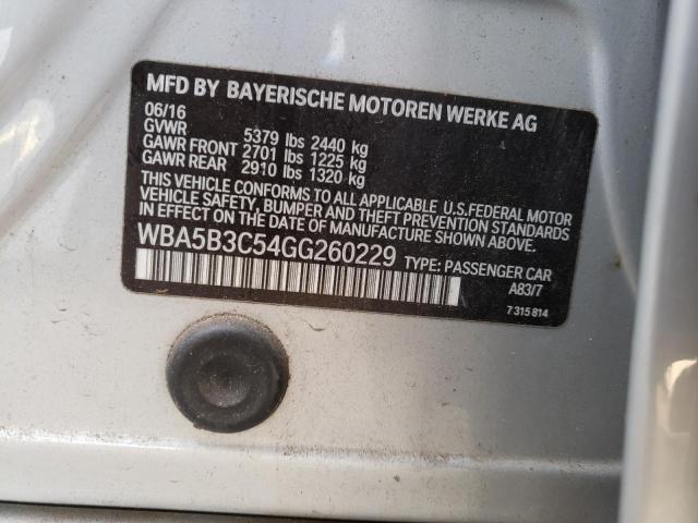 WBA5B3C54GG260229 - 2016 BMW 535 XI SILVER photo 13