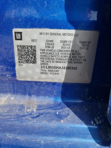 1G1JB5SHXJ4100382 - 2018 CHEVROLET SONIC LS ლურჯი ფოტო 13