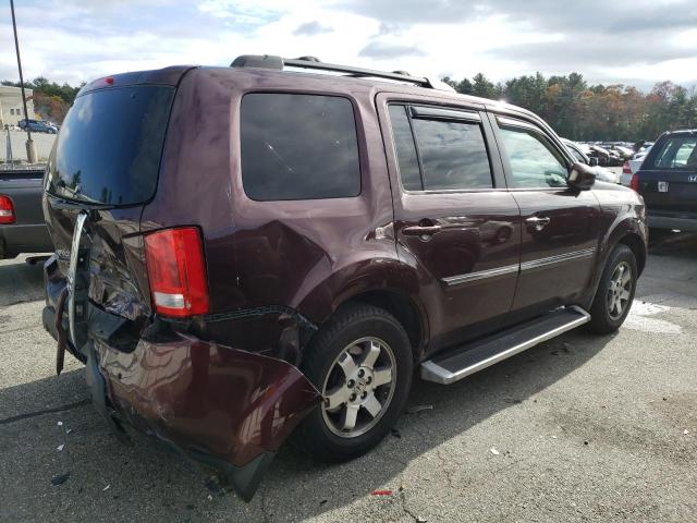 5FNYF4H93AB004994 - 2010 HONDA PILOT TOURING BURGUNDY photo 3