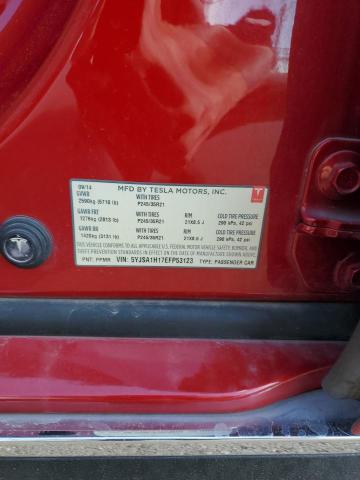5YJSA1H17EFP53123 - 2014 TESLA MODEL S RED photo 12