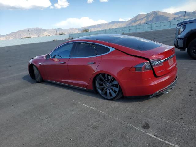 5YJSA1H17EFP53123 - 2014 TESLA MODEL S RED photo 2