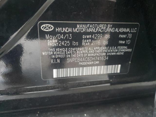 5NPEB4AC6DH741634 - 2013 HYUNDAI SONATA GLS BLACK photo 13