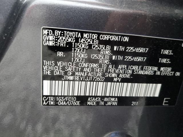 JTMWFREV1JJ172602 - 2018 TOYOTA RAV4 ADVENTURE BLACK photo 12