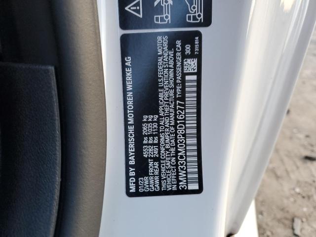3MW33CM03P8D16277 - 2023 BMW 230XI WHITE photo 12
