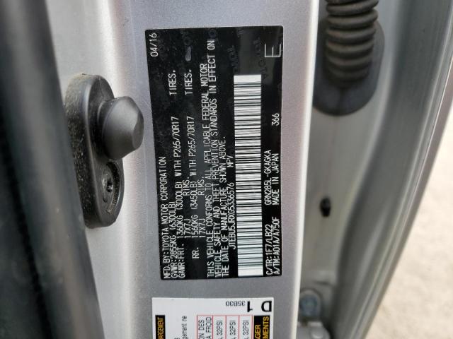 JTEBU5JRXG5336576 - 2016 TOYOTA 4RUNNER SR5/SR5 PREMIUM 银色 照片 14