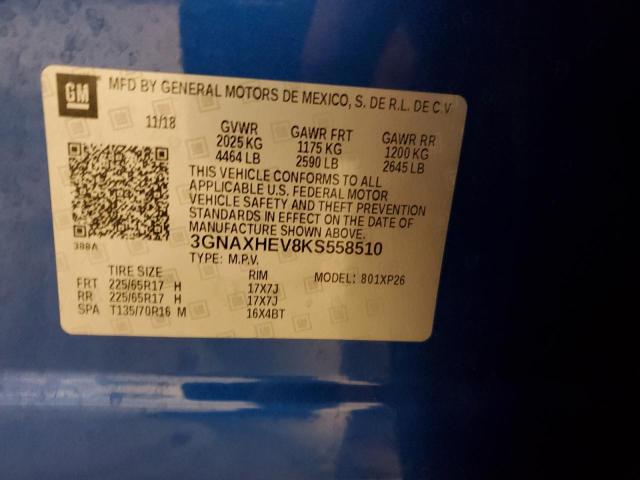 3GNAXHEV8KS558510 - 2019 CHEVROLET EQUINOX LS BLUE photo 12