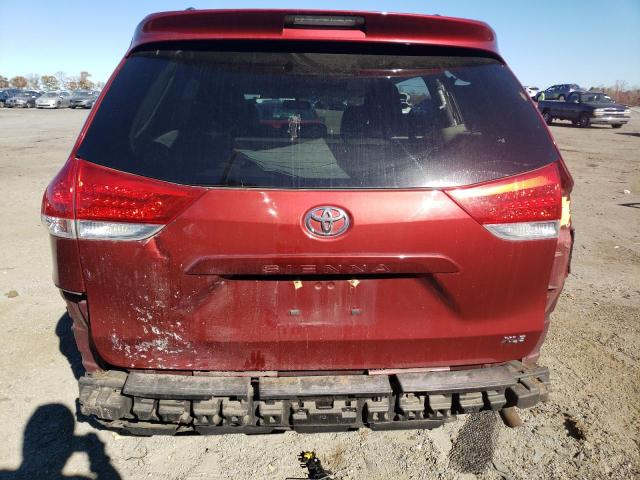 5TDYK3DC8CS254060 - 2012 TOYOTA SIENNA XLE RED photo 6