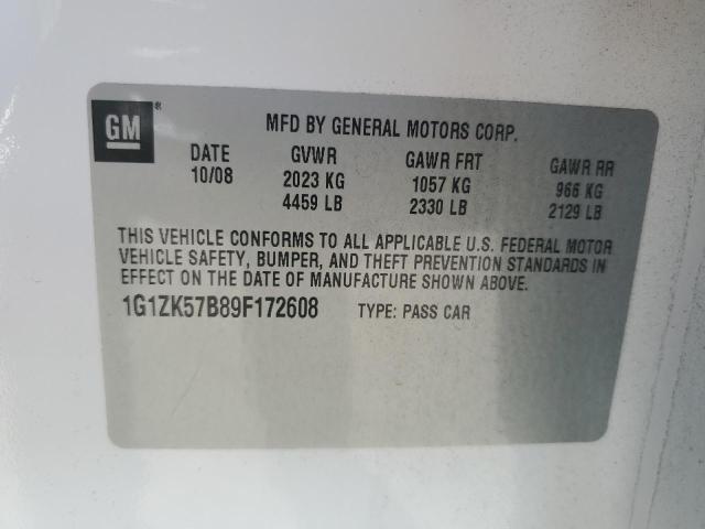 1G1ZK57B89F172608 - 2009 CHEVROLET MALIBU LTZ თეთრი ფოტო 12