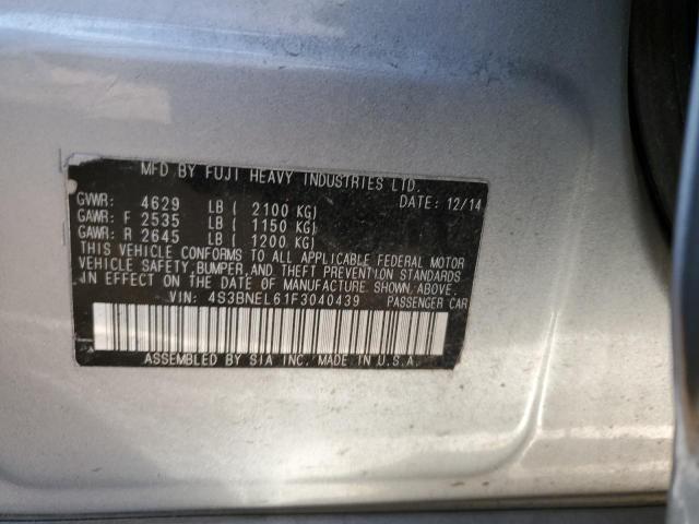 4S3BNEL61F3040439 - 2015 SUBARU LEGACY 3.6R LIMITED SILVER photo 12