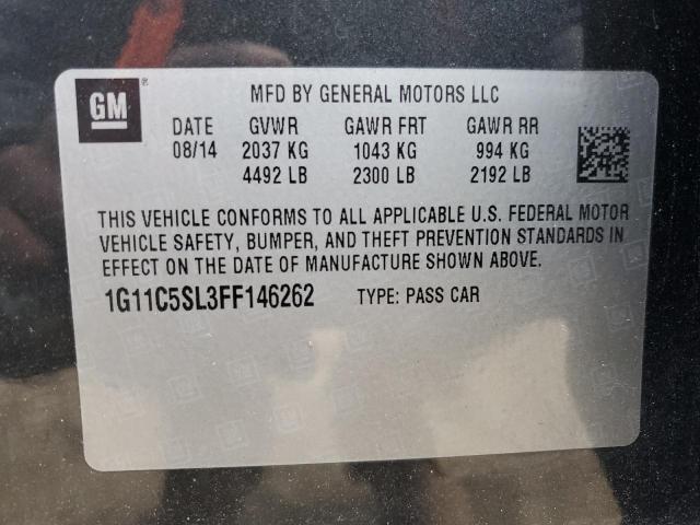 1G11C5SL3FF146262 - 2015 CHEVROLET MALIBU 1LT Графитовый фото 12