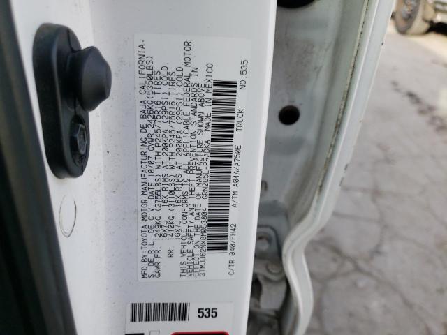 3TMJU62NX8M053804 - 2008 TOYOTA TACOMA DOUBLE CAB PRERUNNER WHITE photo 12