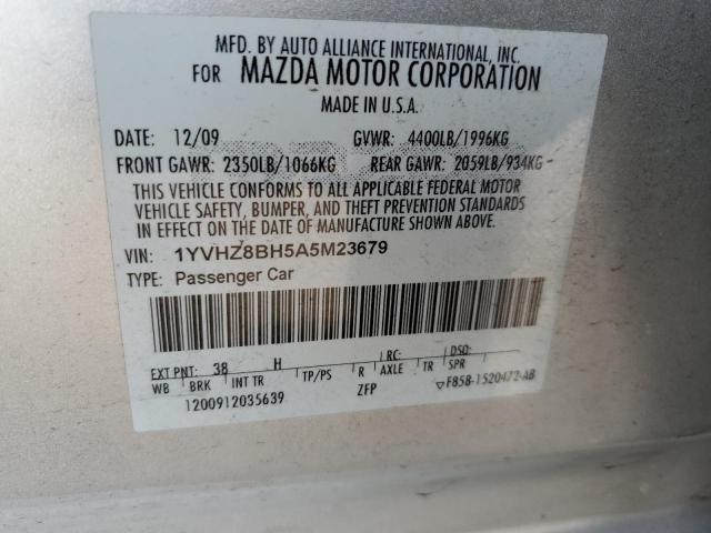 1YVHZ8BH5A5M23679 - 2010 MAZDA 6 I SILVER photo 12