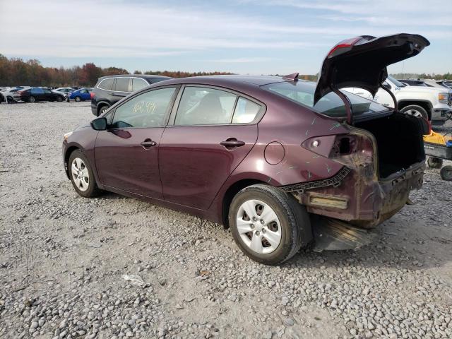 3KPFL4A77JE209541 - 2018 KIA FORTE LX BURGUNDY photo 2