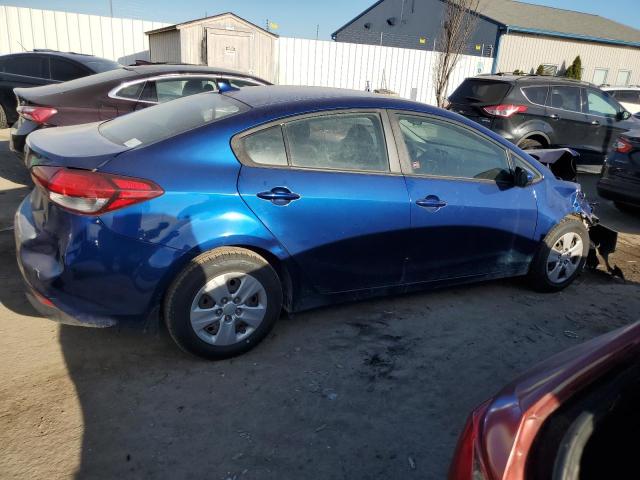 3KPFK4A76JE254408 - 2018 KIA FORTE LX BLUE photo 3