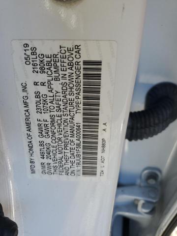 19UUB1F58LA000641 - 2020 ACURA TLX TECHNOLOGY WHITE photo 12