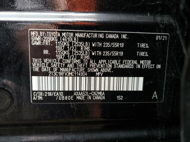 2T3C1RFV3MC114904 - 2021 TOYOTA RAV4 XLE PREMIUM BLACK photo 13