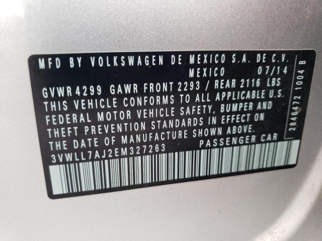 3VWLL7AJ2EM327263 - 2014 VOLKSWAGEN JETTA TDI SILVER photo 12