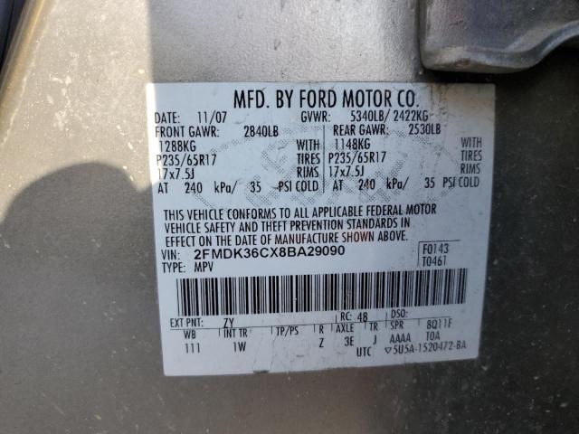 2FMDK36CX8BA29090 - 2008 FORD EDGE SE SILVER photo 13