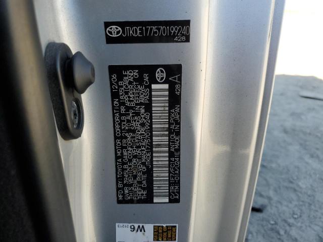 JTKDE177570199240 - 2007 TOYOTA SCION TC 银色 照片 12