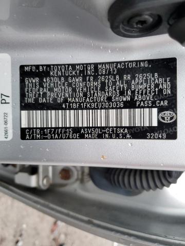 4T1BF1FK9EU303036 - 2014 TOYOTA CAMRY L SILVER photo 12