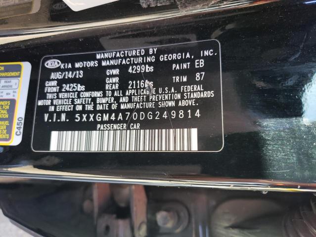 5XXGM4A70DG249814 - 2013 KIA OPTIMA LX BLACK photo 12