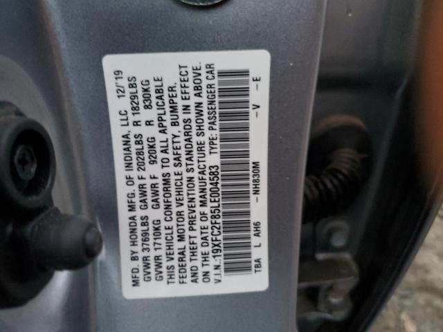 19XFC2F85LE004583 - 2020 HONDA CIVIC SPORT 银色 照片 12