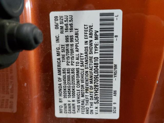 5J6YH28709L004810 - 2009 HONDA ELEMENT EX ORANGE photo 14