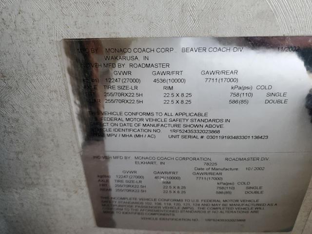 1RF52435332023868 - 2003 ROADMASTER RAIL MONOCOQUE Ağ foto 10