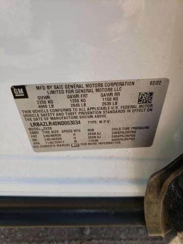 LRBAZLR40ND063034 - 2022 BUICK ENVISION PREFERRED WHITE photo 13