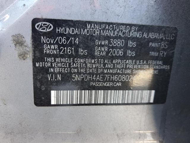 5NPDH4AE7FH608024 - 2015 HYUNDAI ELANTRA SE GRAY photo 13