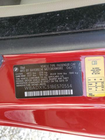 WBADX1C51BE570554 - 2011 BMW 335 IS RED photo 12