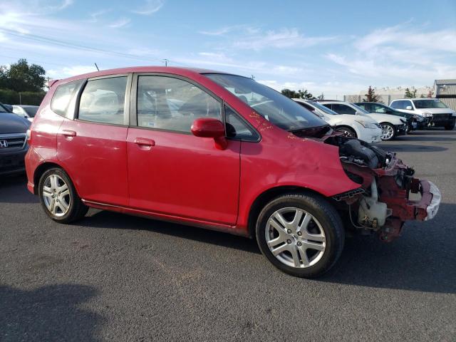 JHMGD37687S056974 - 2007 HONDA FIT S RED photo 4