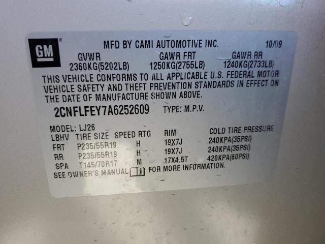 2CNFLFEY7A6252609 - 2010 CHEVROLET EQUINOX LTZ BEIGE photo 13