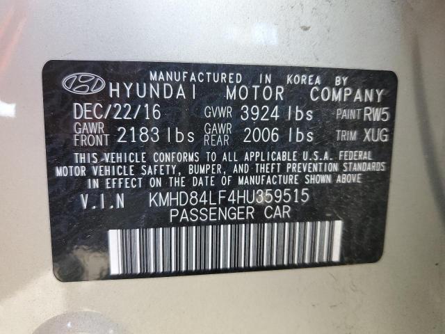 KMHD84LF4HU359515 - 2017 HYUNDAI ELANTRA SE SILVER photo 13