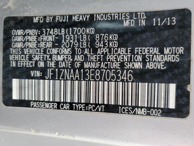 JF1ZNAA13E8705346 - 2014 TOYOTA SCION FR-S 银色 照片 12