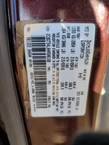 2C8GT54L04R506168 - 2004 CHRYSLER TOWN & COU TOURING მუქწითელი ფოტო 13