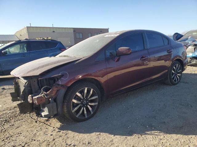 19XFB2F93FE068122 - 2015 HONDA CIVIC EXL BURGUNDY photo 1