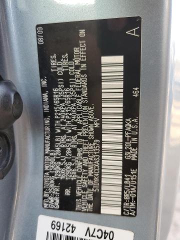 5TDYK4CCXAS313579 - 2010 TOYOTA SIENNA XLE BLUE photo 13