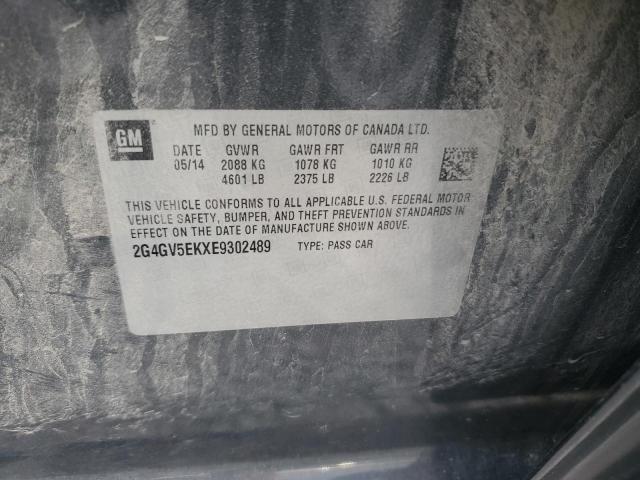 2G4GV5EKXE9302489 - 2014 BUICK REGAL 黑色 照片 12