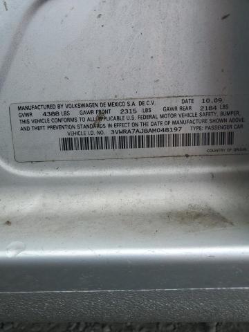 3VWRA7AJ8AM048197 - 2010 VOLKSWAGEN JETTA WOLFSBURG 银色 照片 12