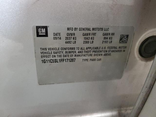 1G11C5SL1FF171287 - 2015 CHEVROLET MALIBU 1LT 银色 照片 12