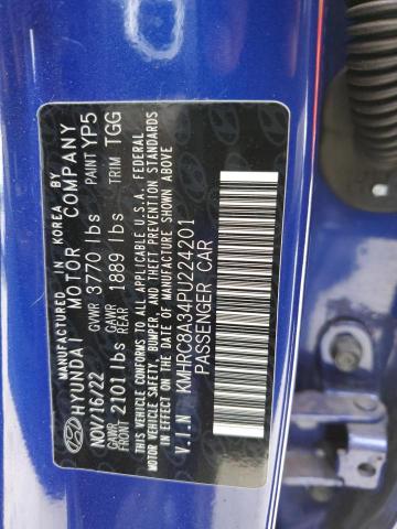 KMHRC8A34PU224201 - 2023 HYUNDAI VENUE SEL BLUE photo 13