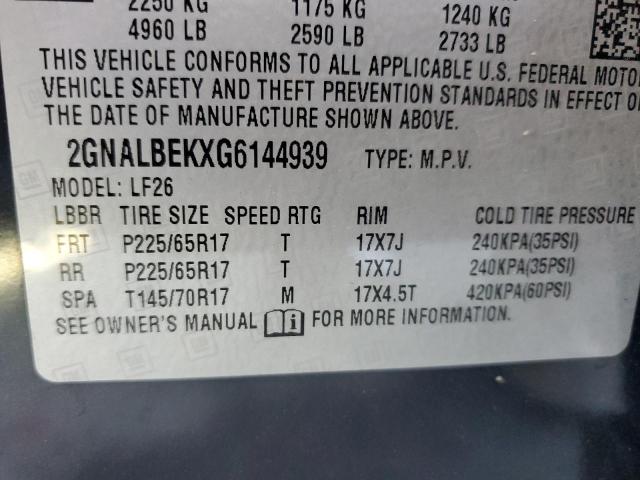 2GNALBEKXG6144939 - 2016 CHEVROLET EQUINOX LS GRAY photo 13