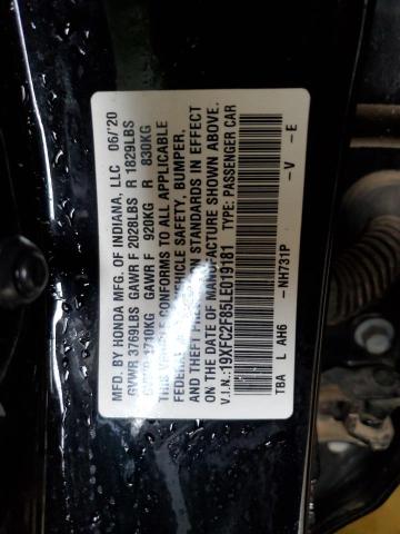 19XFC2F85LE019181 - 2020 HONDA CIVIC SPORT 黑色 照片 12