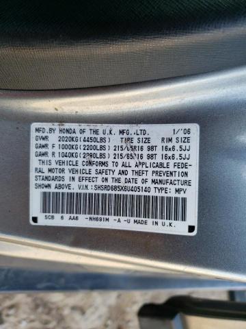 SHSRD685X6U405140 - 2006 HONDA CR-V LX GRAY photo 13